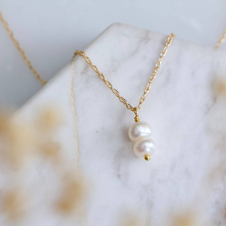 Mini Pearl Drop Necklace - Gold Filled