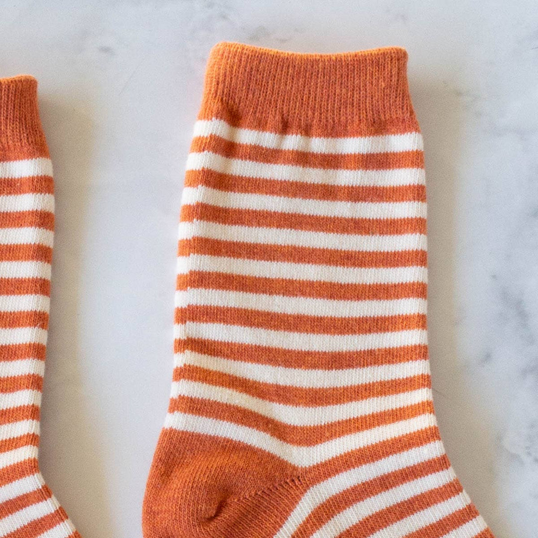 Thin Stripe Casual Socks in Rust | Tiepology