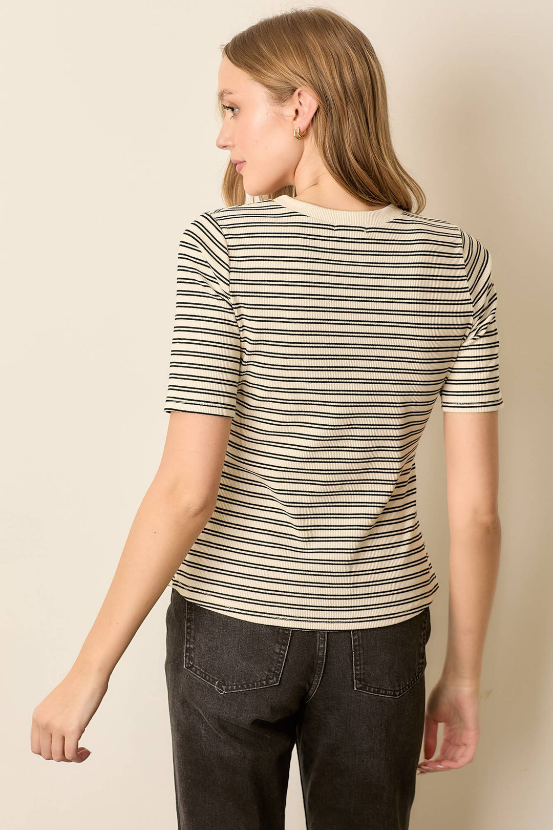 Striped Round Neck Top (2 colors)