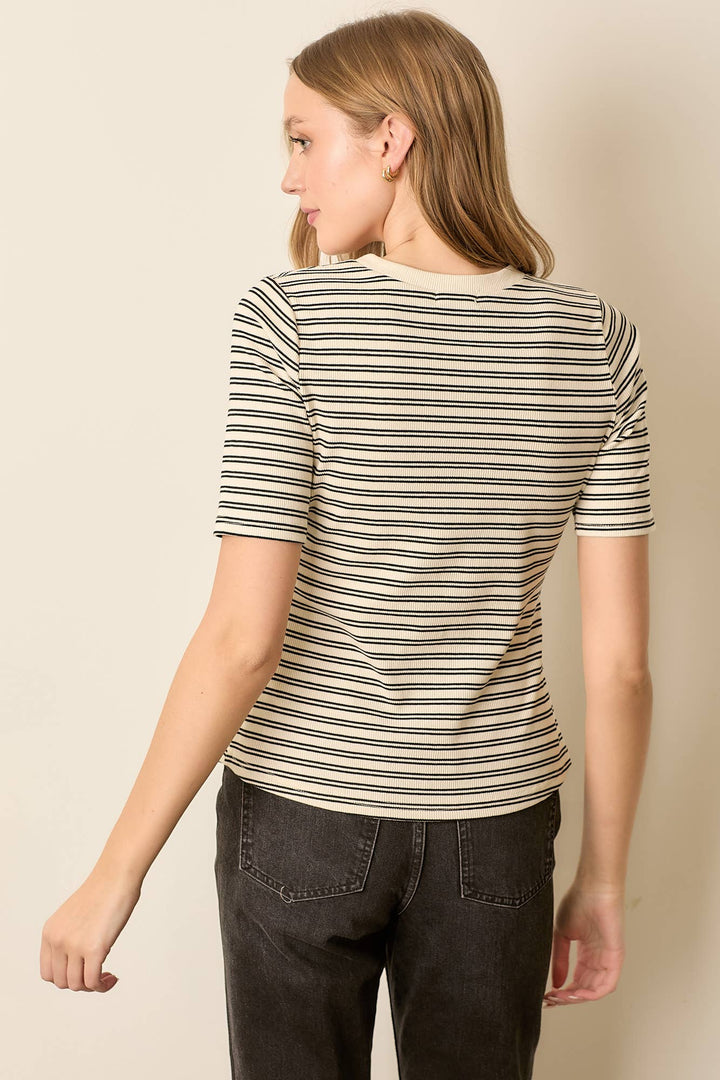 Striped Round Neck Top (2 colors)