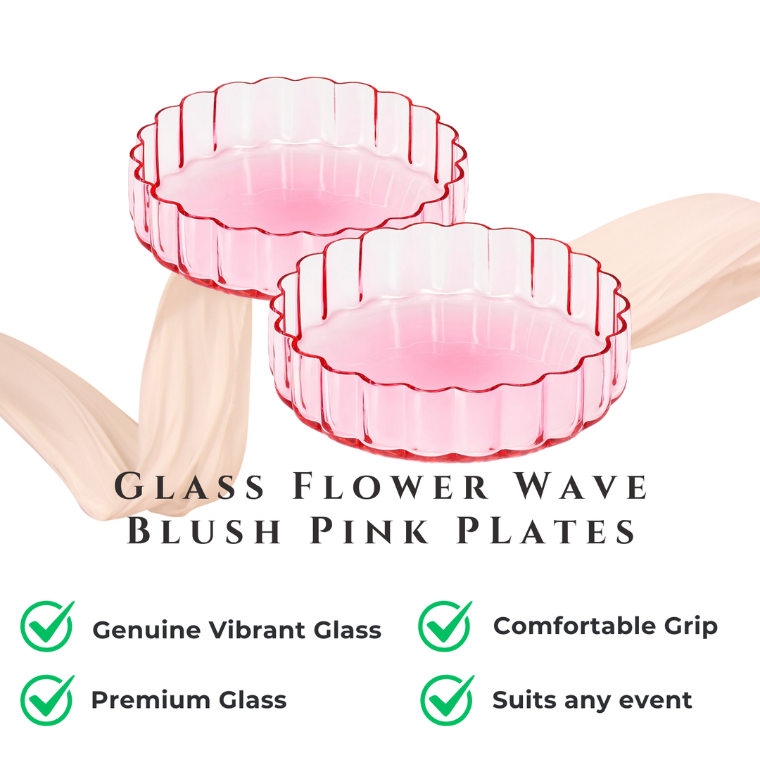 Blush Pink Glass Flower Wave, Single Plate