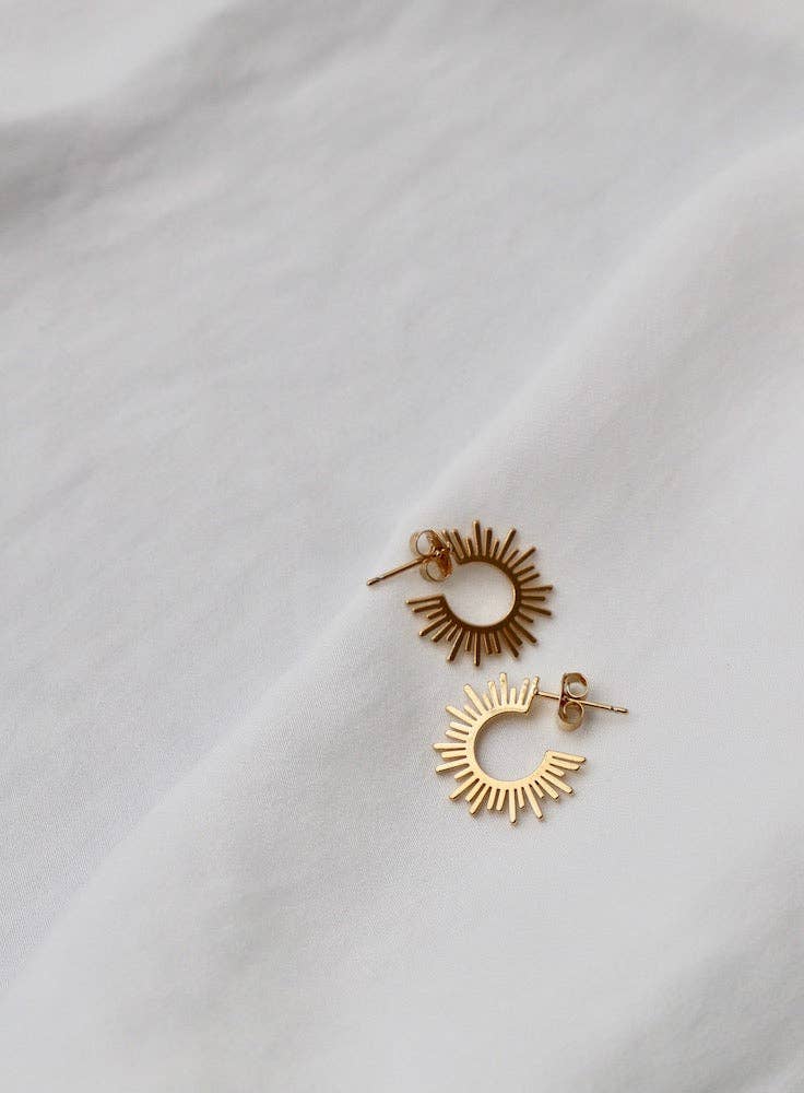 Mini Sun Silhouette Hoops