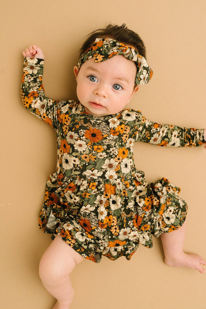 Rustic Blooms Long Sleeve Bodysuit Bambo Dress