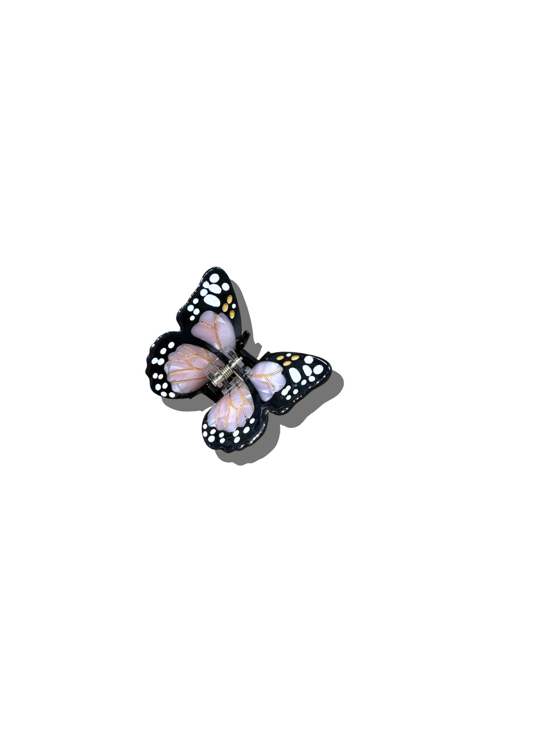 Hand-Painted Mini Monarch Claw Clip in White