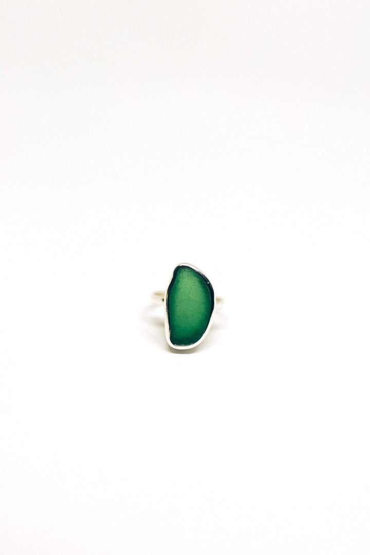 Green Sea Glass Ring (Gold or Silver)