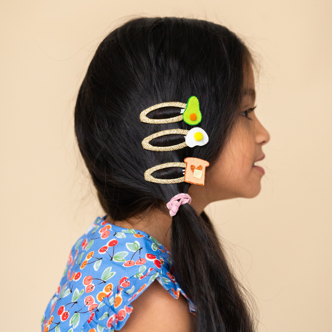 Avocado Toast Hair Clip Set