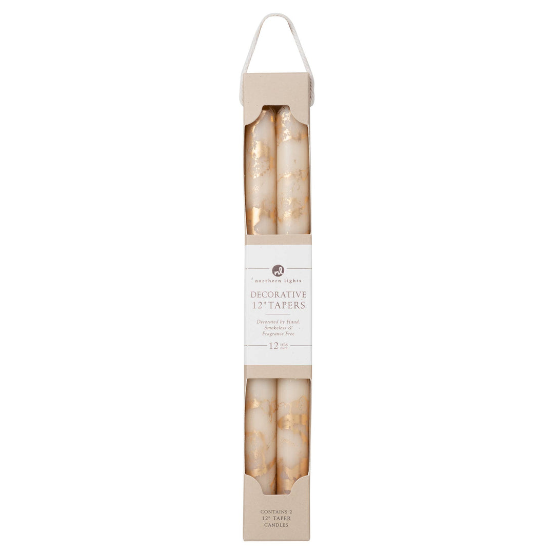12" Decorative Taper Candles, 2pk