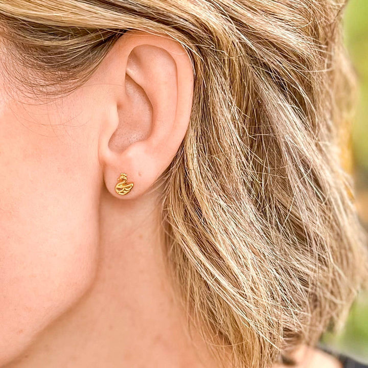 Swan Stud Earrings