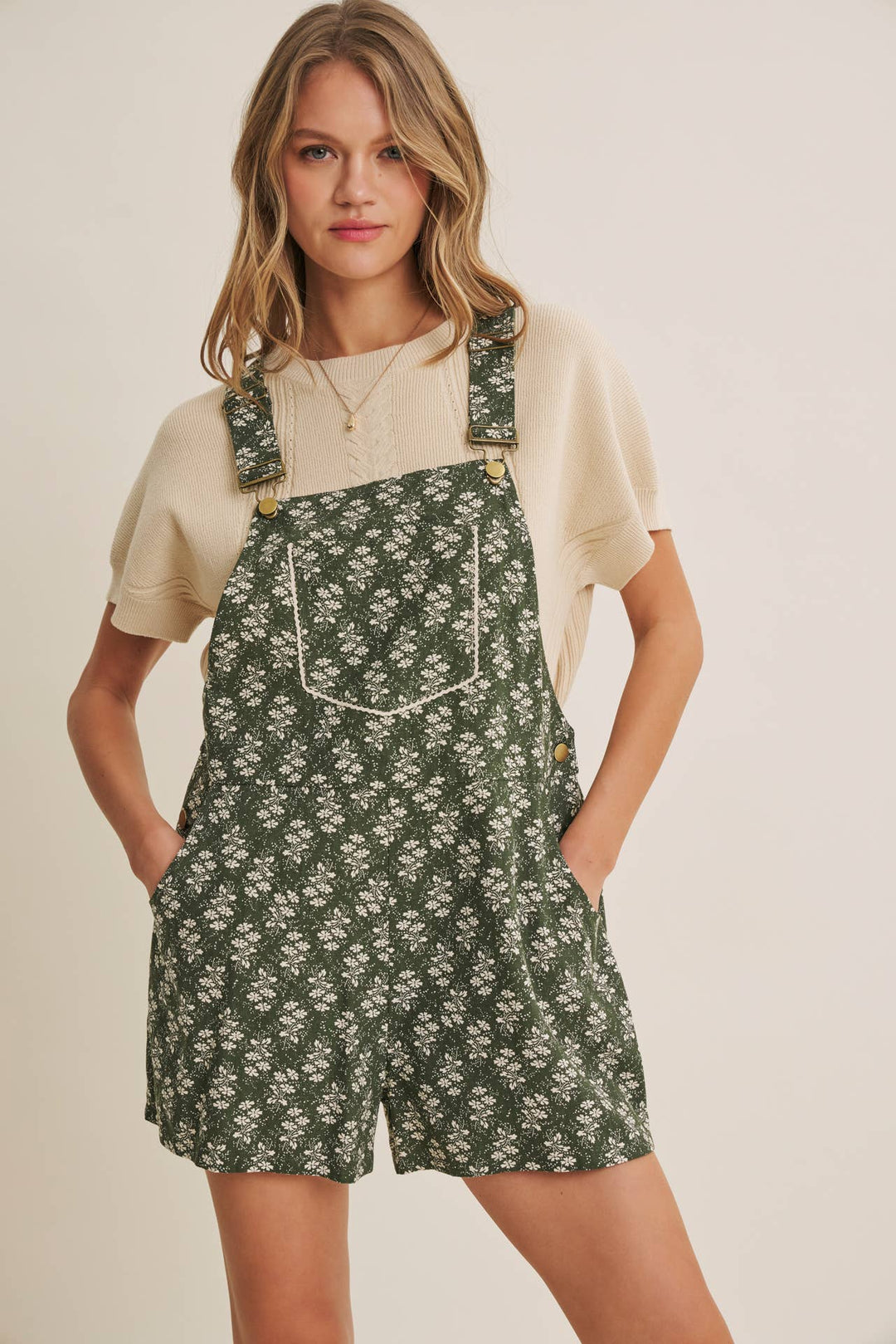 Meadow Bloom Floral Short Overall