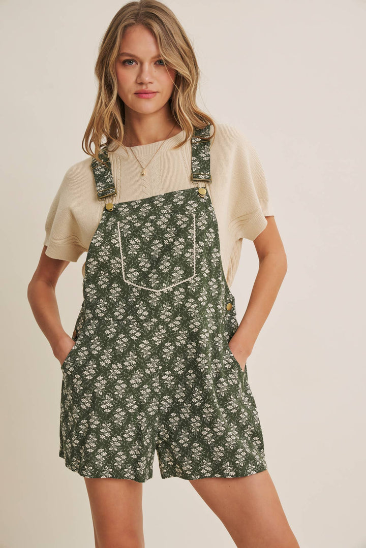 Meadow Bloom Floral Short Overall