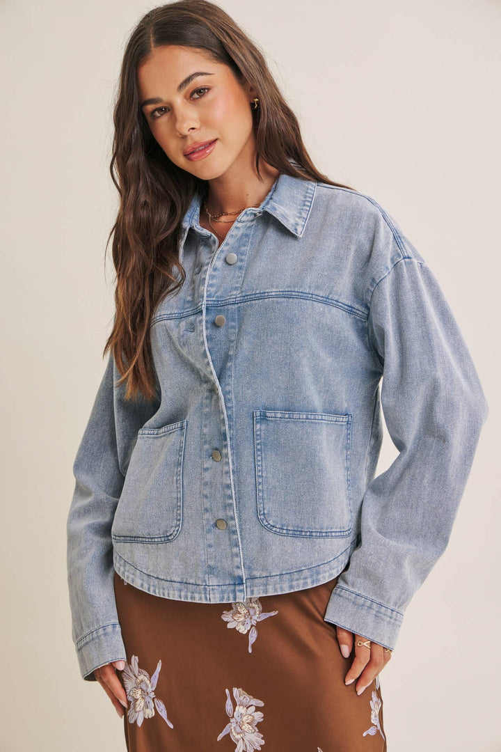 Cotton Twill Utility Oversized Jacket