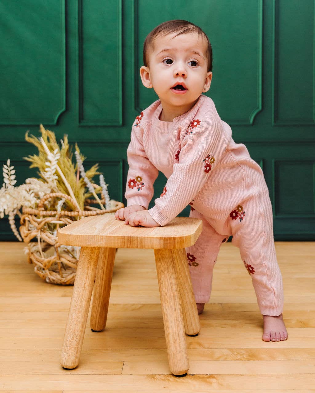 Floral Pink Baby Jumpsuit