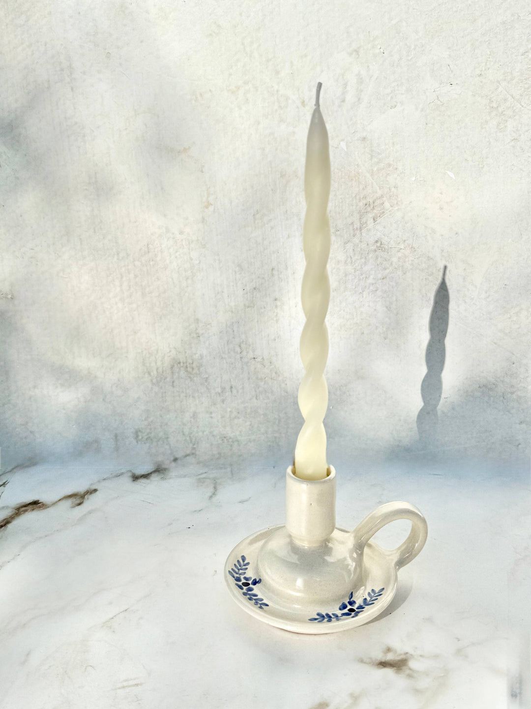 Hand-Painted Margot Candle Holder, Blue