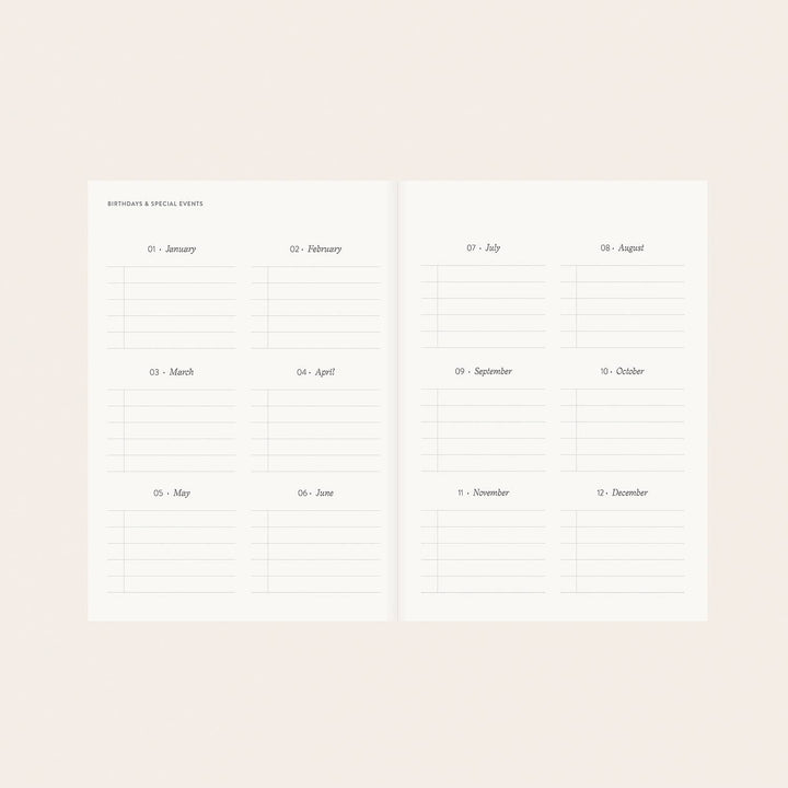 Herbarium Linen-Bound Undated Planner