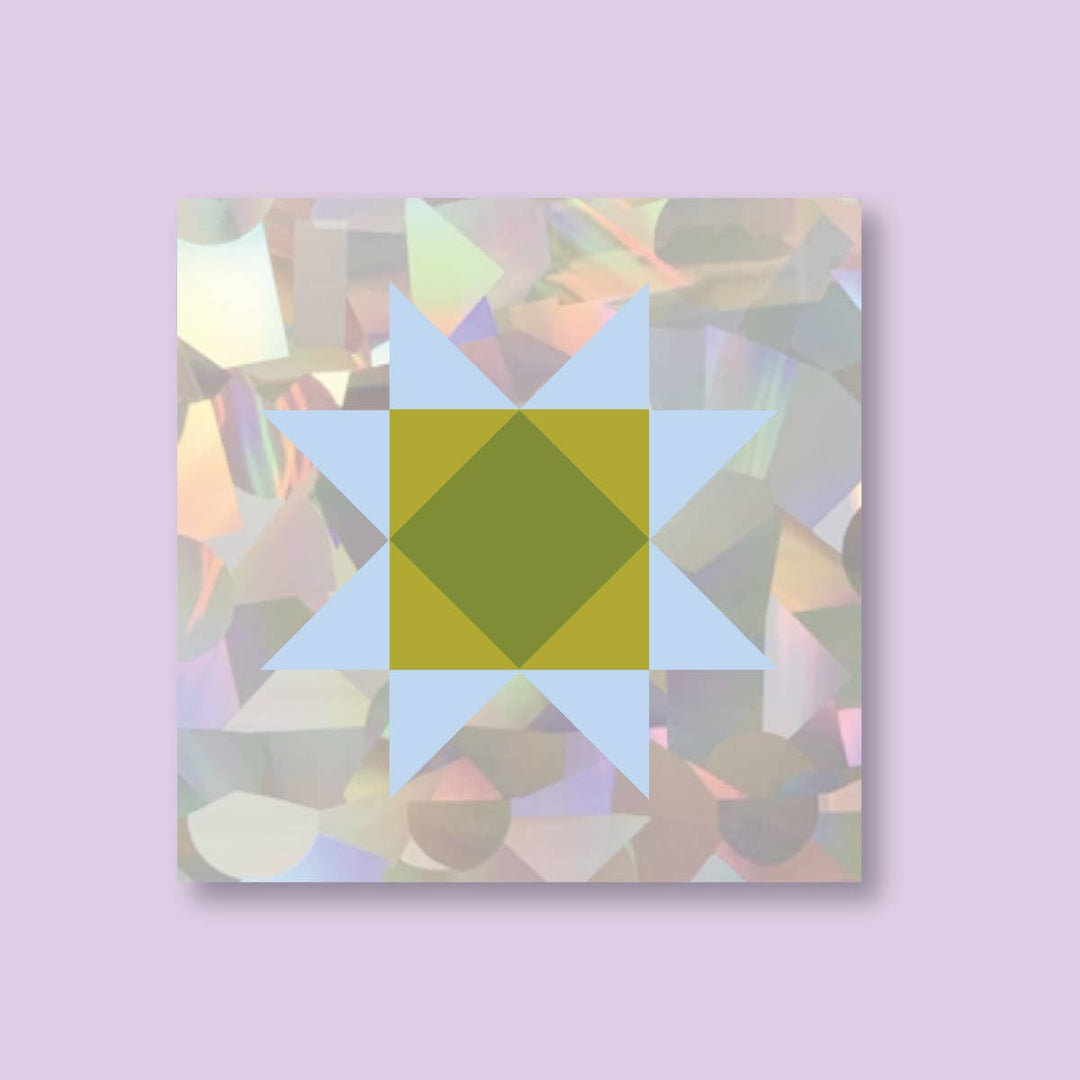 Sawtooth Quilt Square Sun Catcher Decal