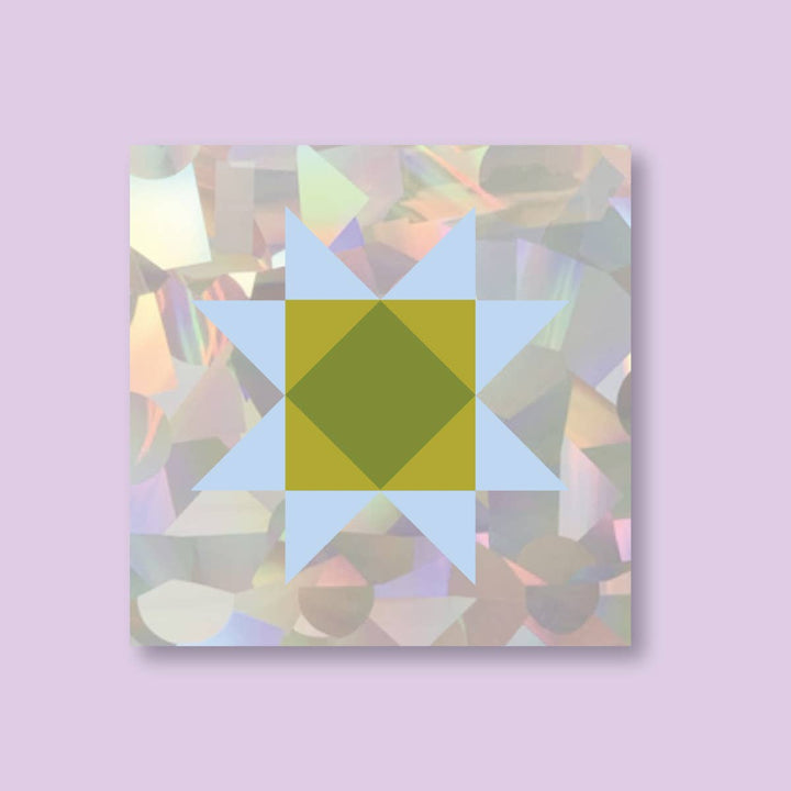 Sawtooth Quilt Square Sun Catcher Decal