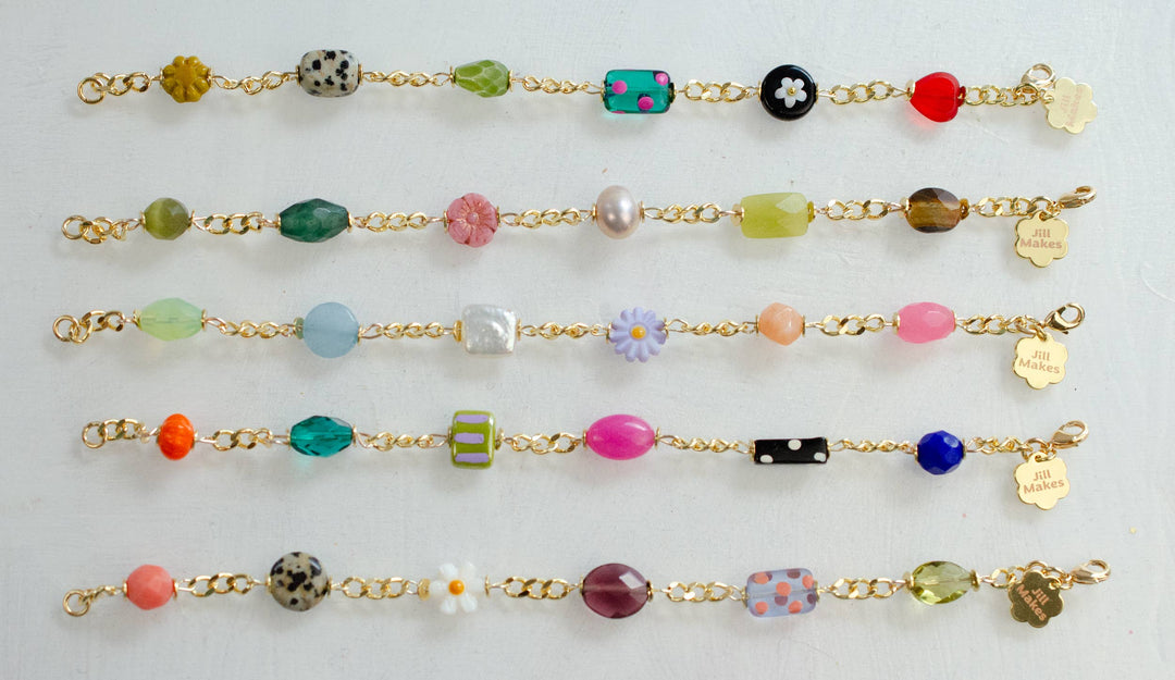 Gold Chain Charm Bracelet