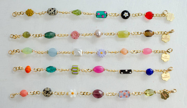 Gold Chain Charm Bracelet