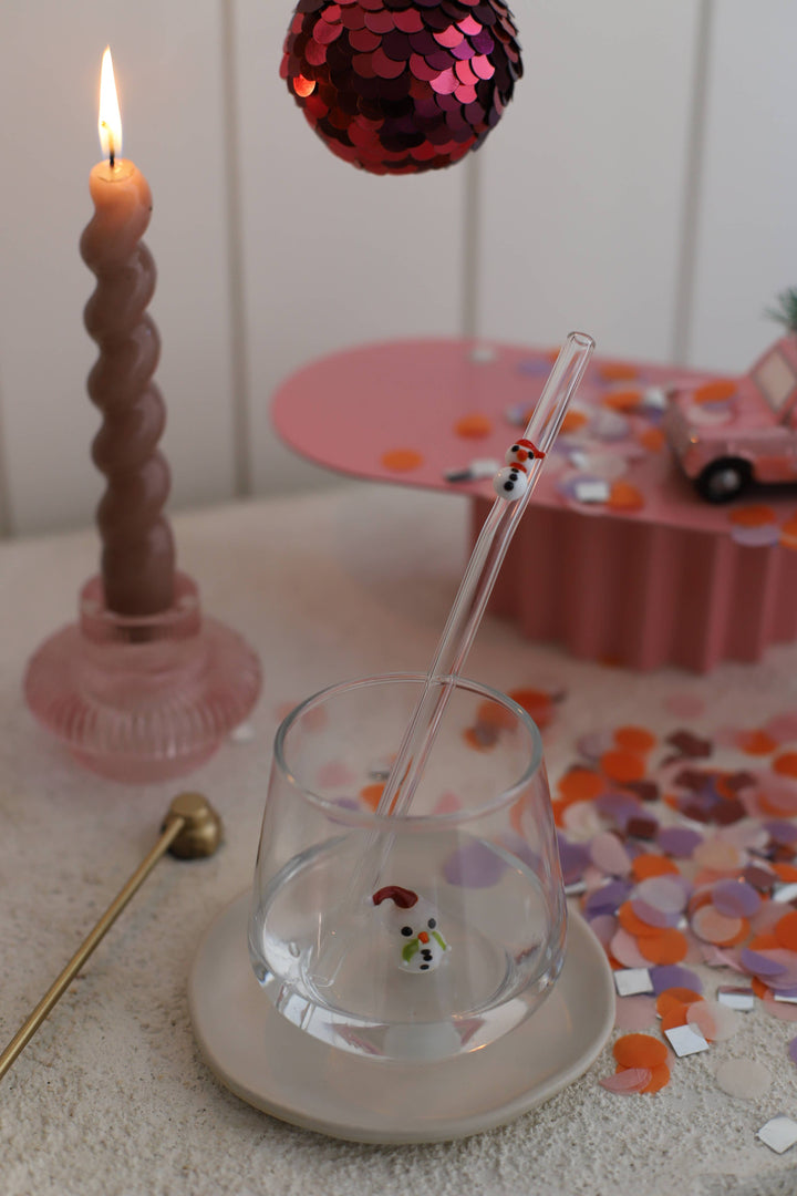 Snowman Figurine Drinking Glass