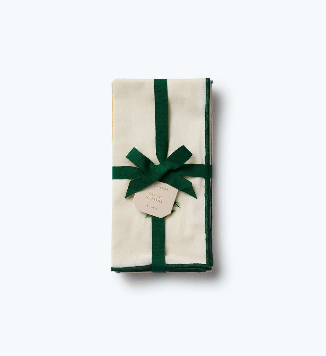 Garden Study Embroidered Cotton Napkins, Assorted Set of 4