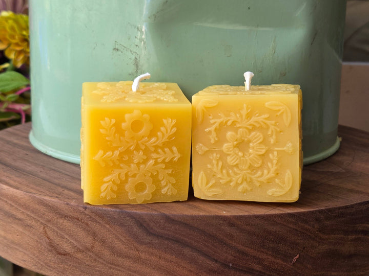 Best Friend Cube Votive Pair Beeswax Candle