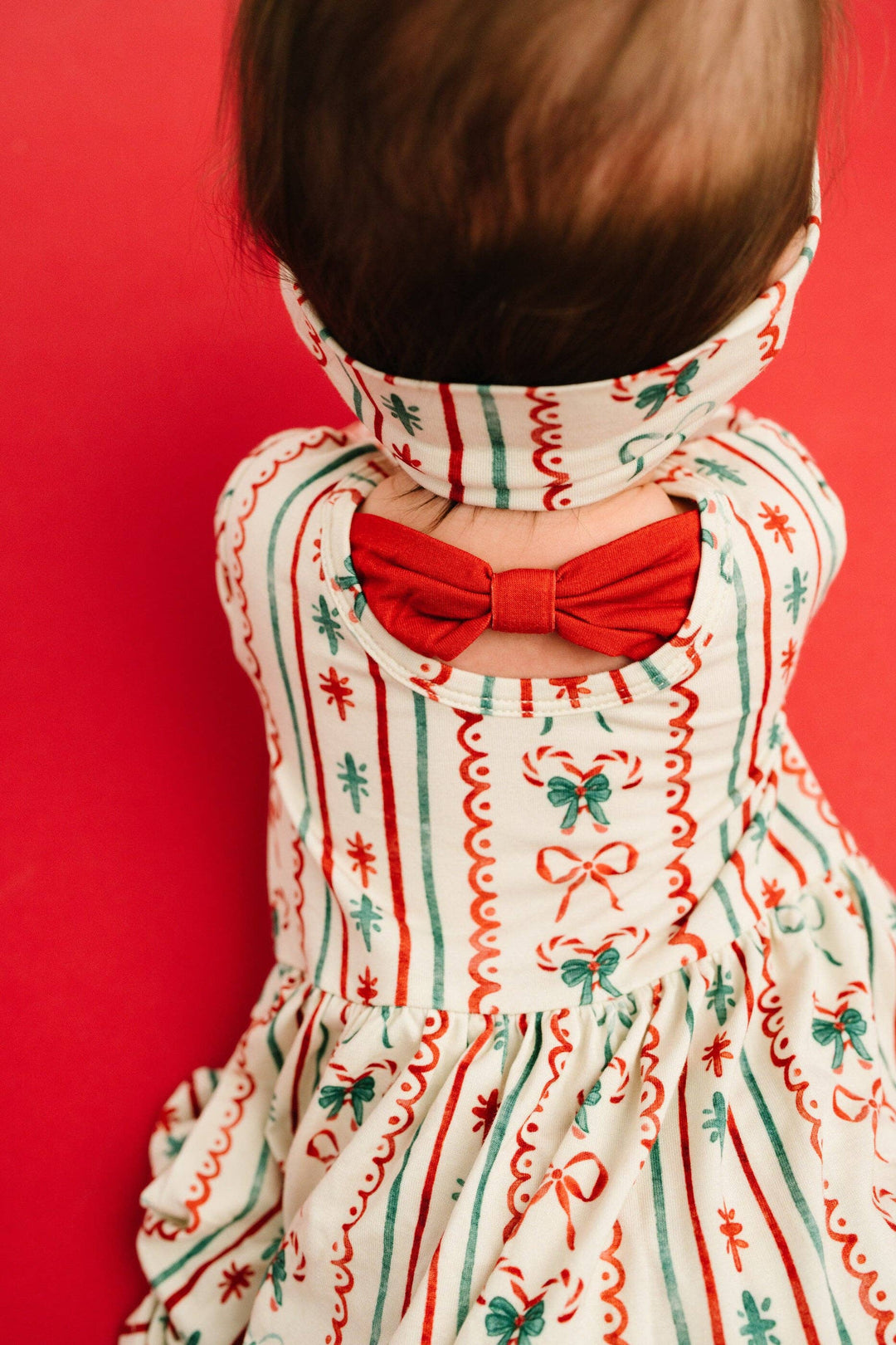 Christmas Bow Long Sleeve Dress