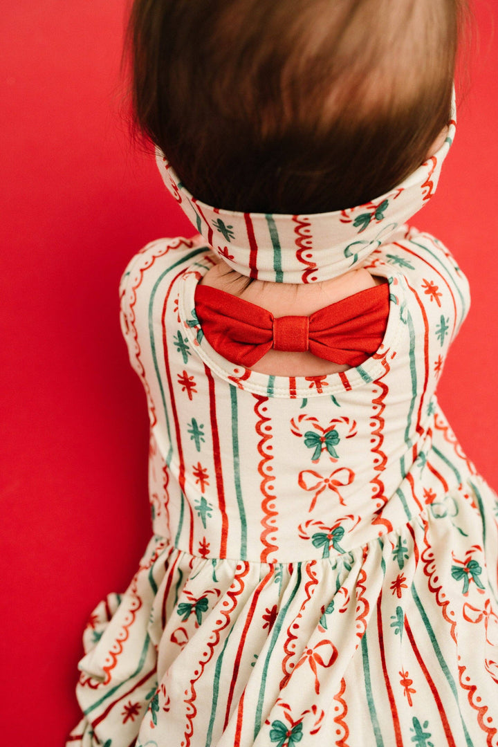 Christmas Bow Long Sleeve Dress