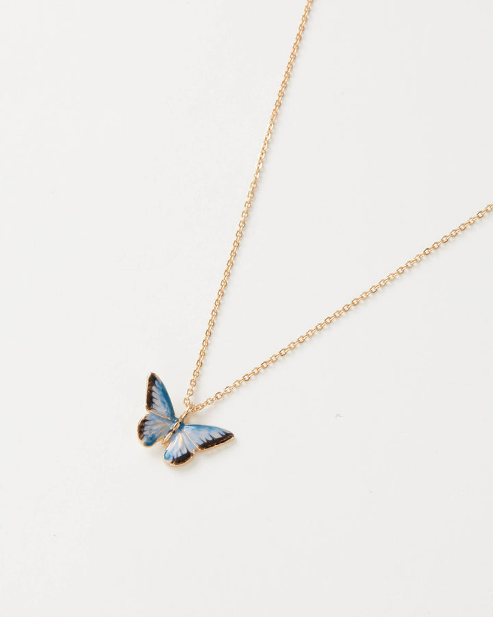 Blue Butterfly Short Necklace