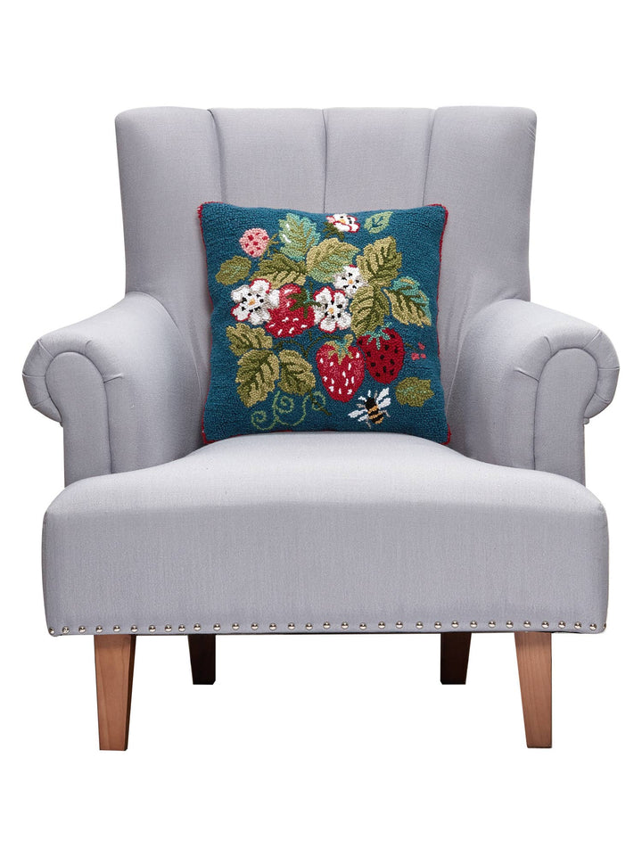 Vintage Strawberries Hook Pillow