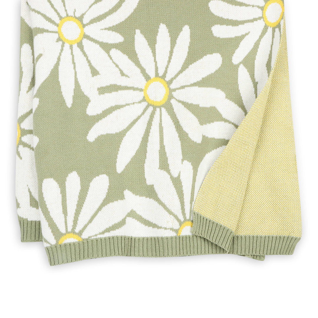 Wildflower Knit Baby Blanket