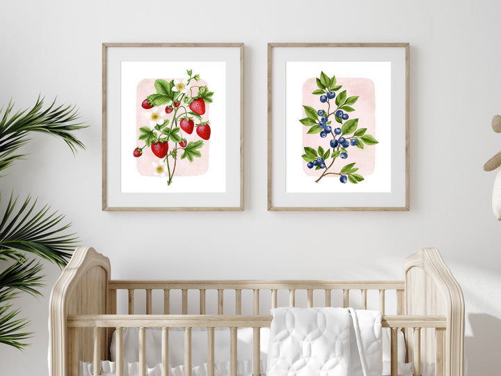 Blueberries Watercolor Print, local artist (3 Sizes)