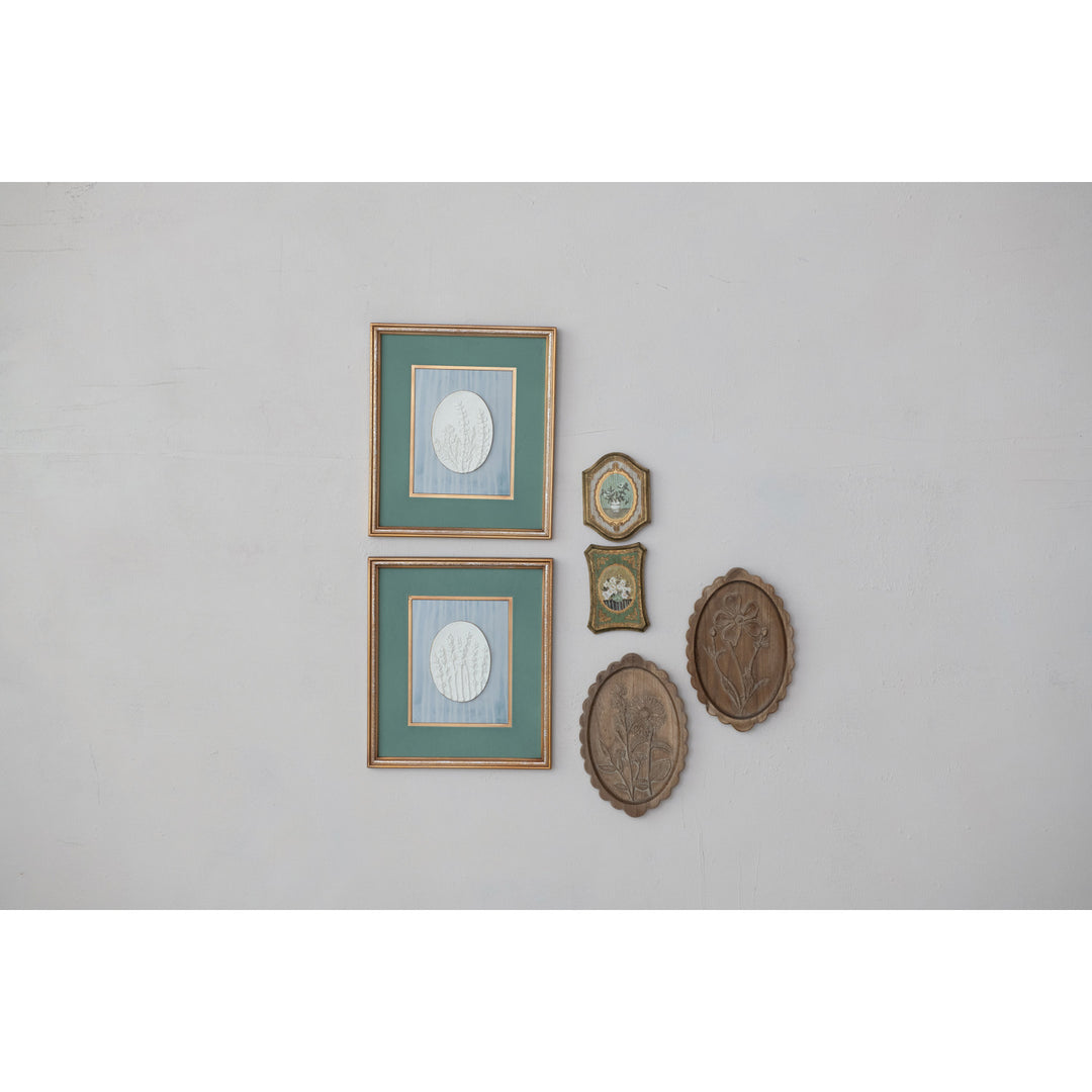 Antique Gold Finish Floral Wall Decor, 2 Styles