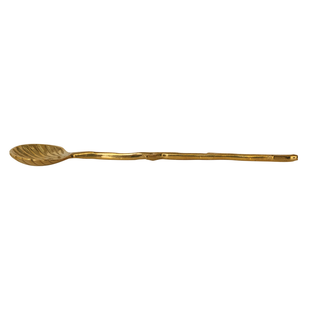 Brass Shell Shaped Spoon with Twig Shaped Handle