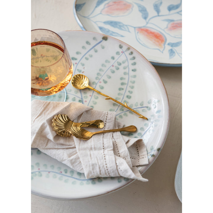 Brass Shell Shaped Spoon with Twig Shaped Handle