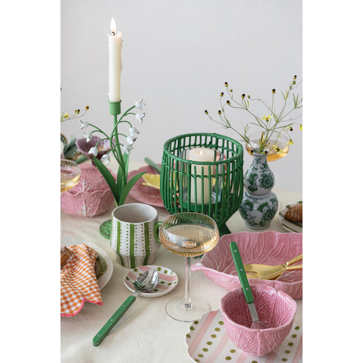 Stoneware Cabbage Shaped Plate, Pink