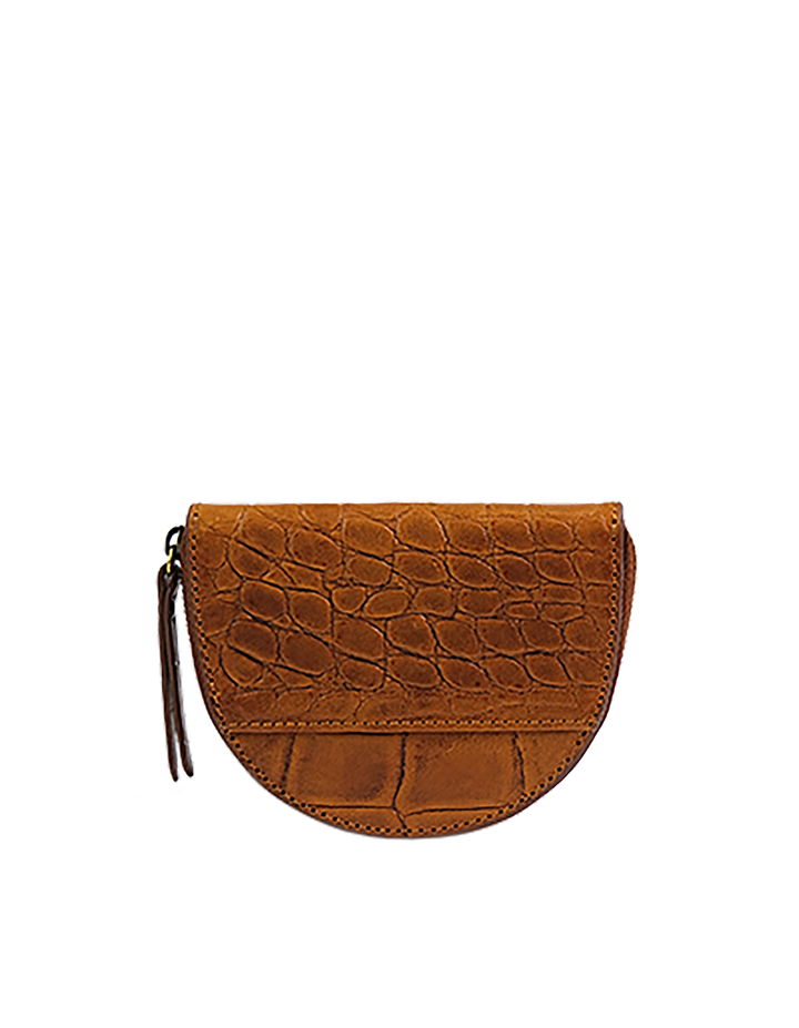 Laura Coin Purse in Cognac Croco Classic Leather