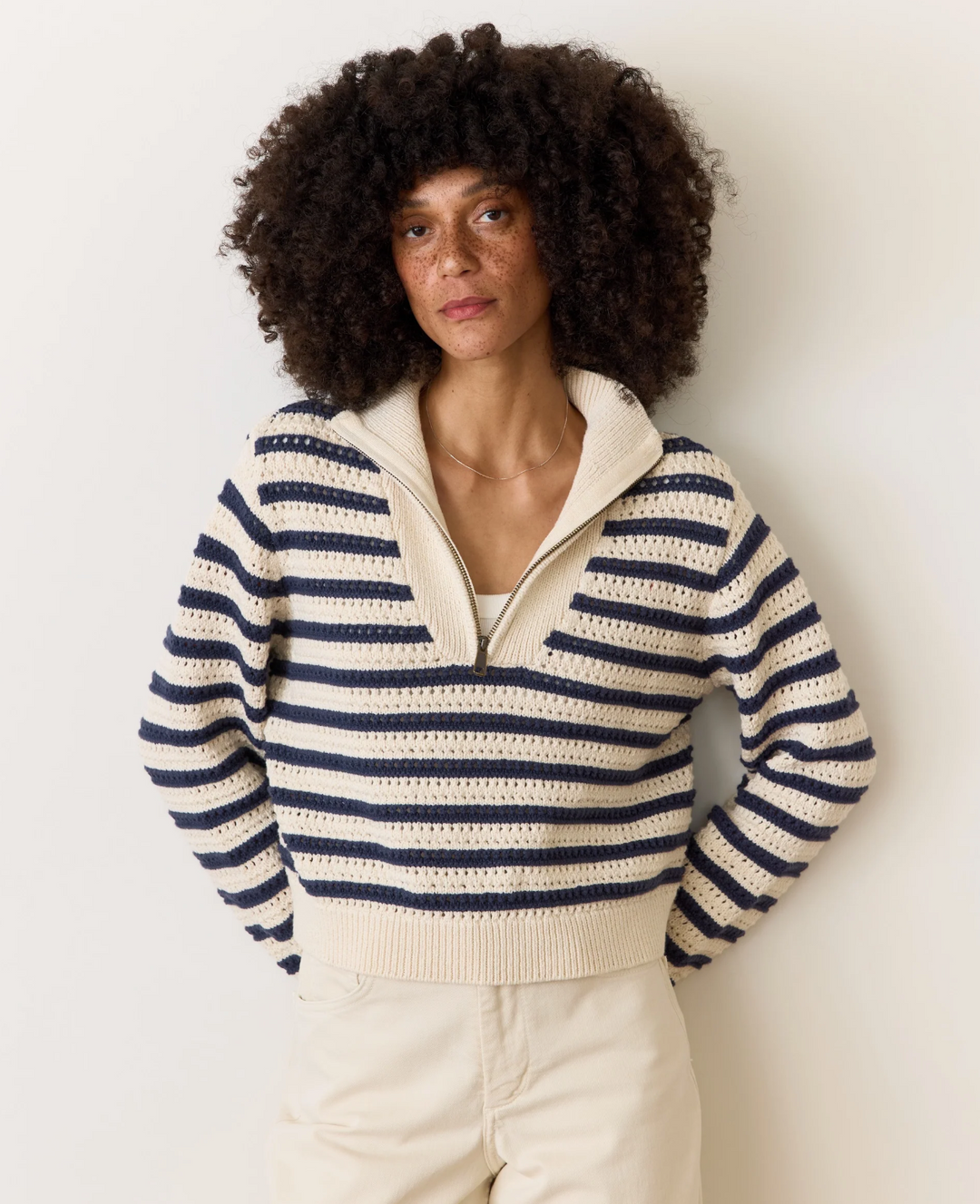 Montecito Quarter Zip Sweater in Coastal Navy