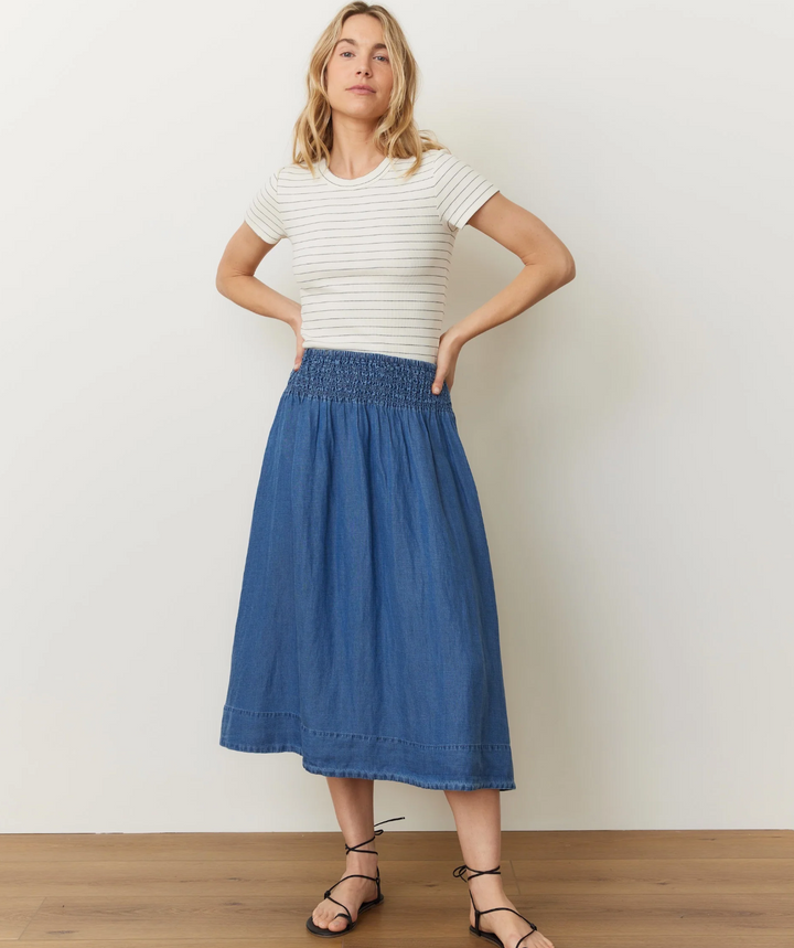 Bea Chambray Midi Skirt