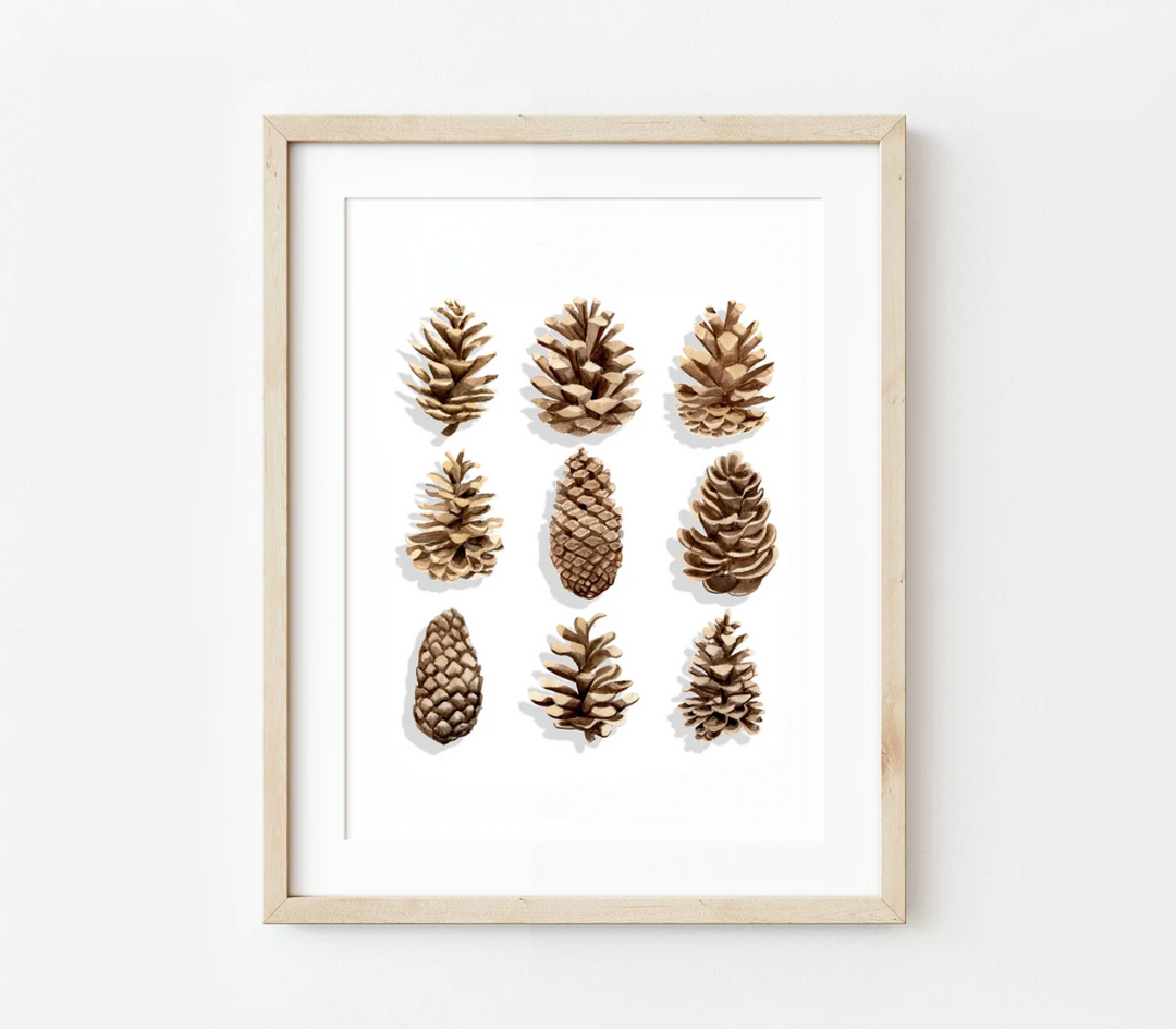 Pinecone Watercolor Print, local artist (3 Sizes)