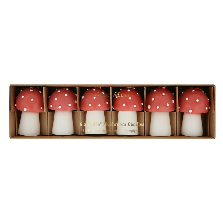 Mini Mushroom Candles, Box of 6