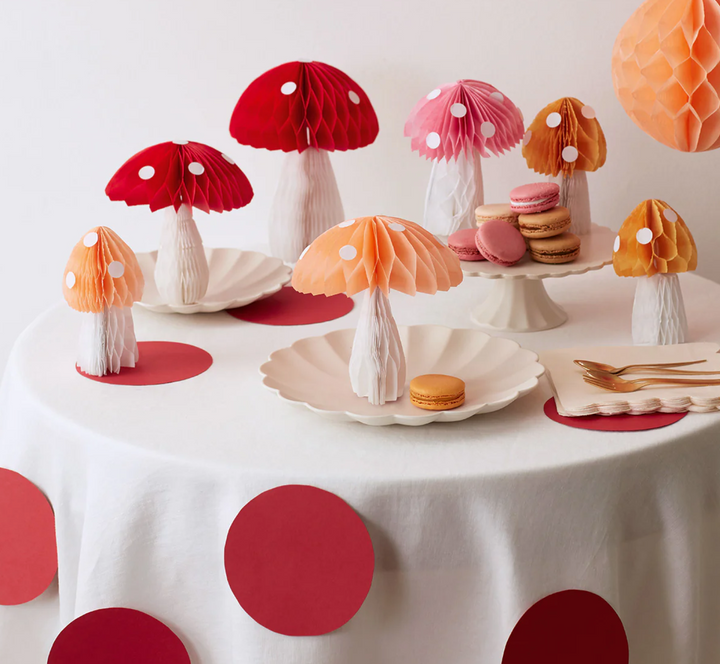 Honeycomb Mushroom Decorations, Pack of 10
