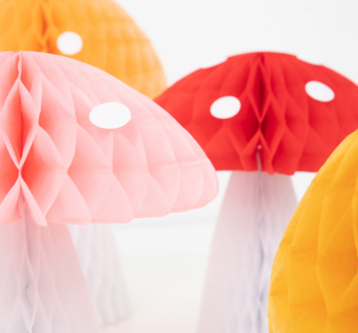Honeycomb Mushroom Decorations, Pack of 10