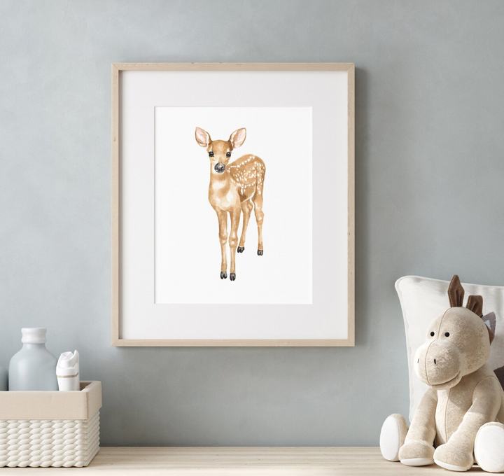 Fawn Watercolor Print, local artist (3 Sizes)