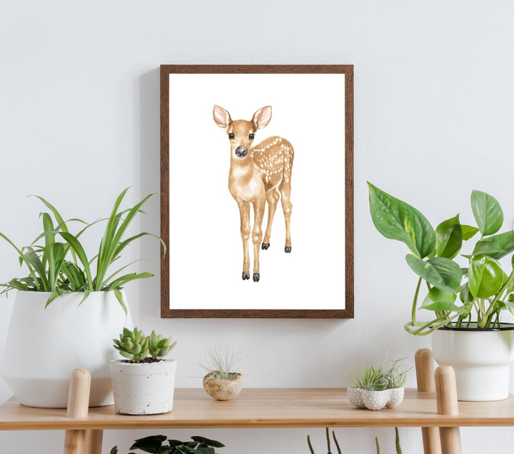 Fawn Watercolor Print, local artist (3 Sizes)