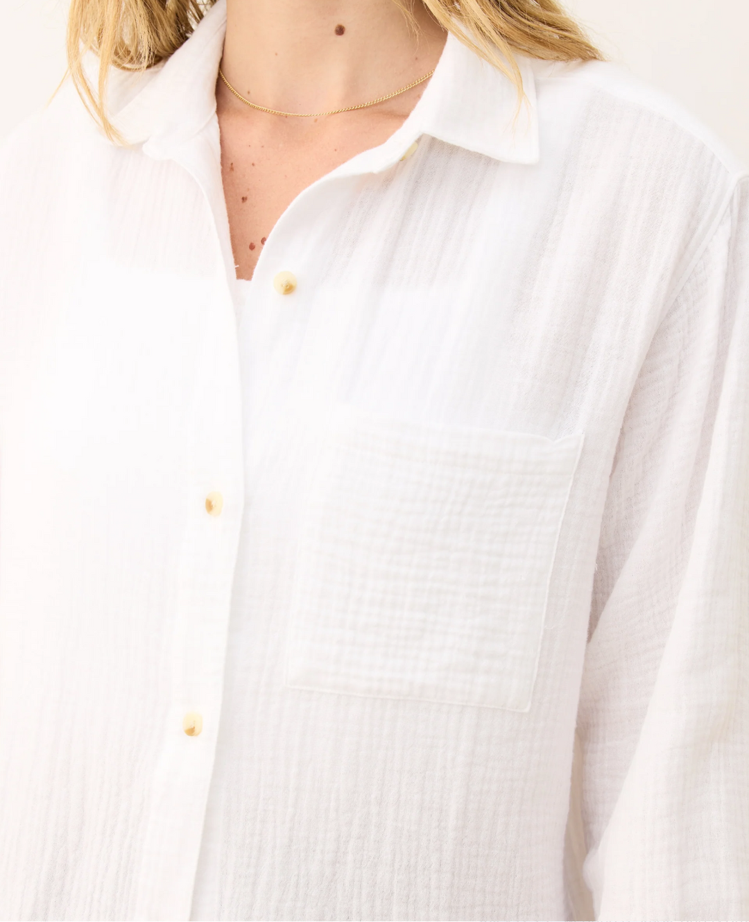 Jane Relaxed Double Cloth Shirt in White