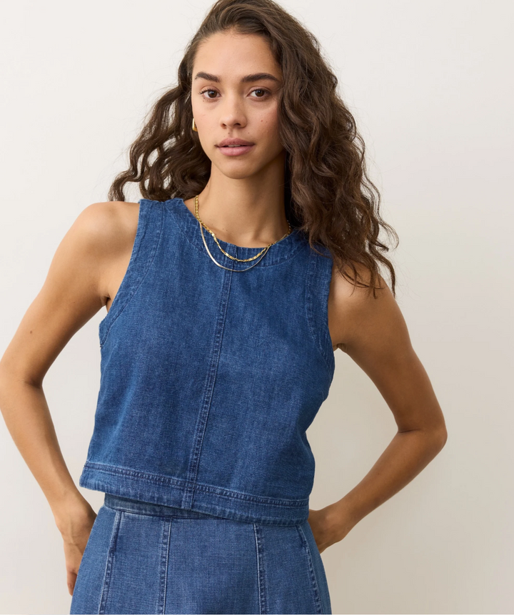 Quinn Denim Tank in Medium Wash