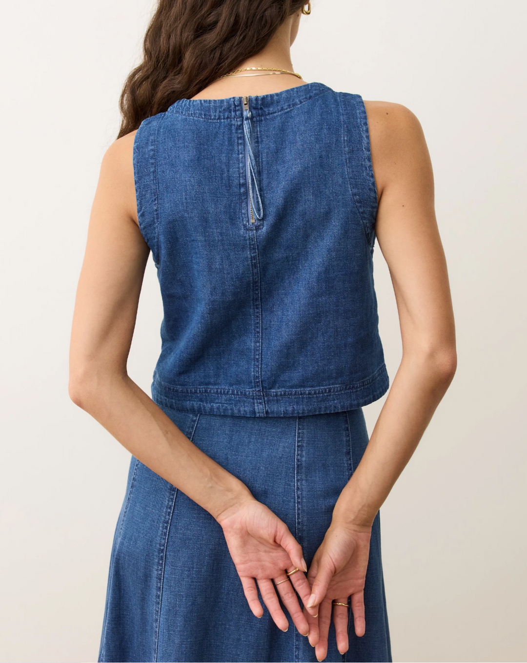 Quinn Denim Tank in Medium Wash