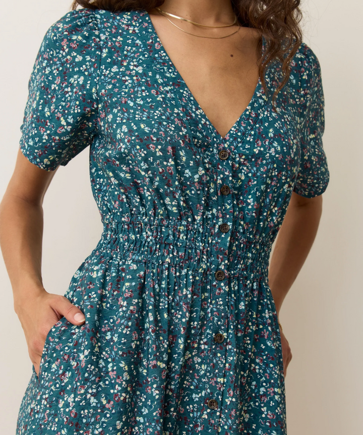 Annika Midi Dress in Deep Aqua