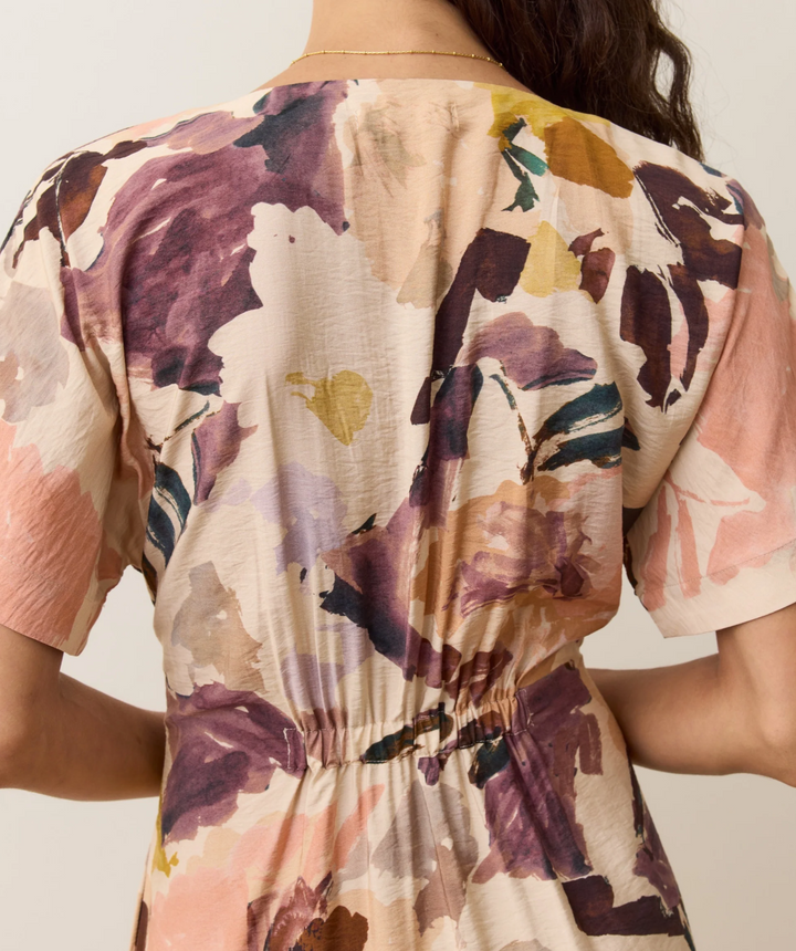 Naomi Midi Dress in Watercolor Floral