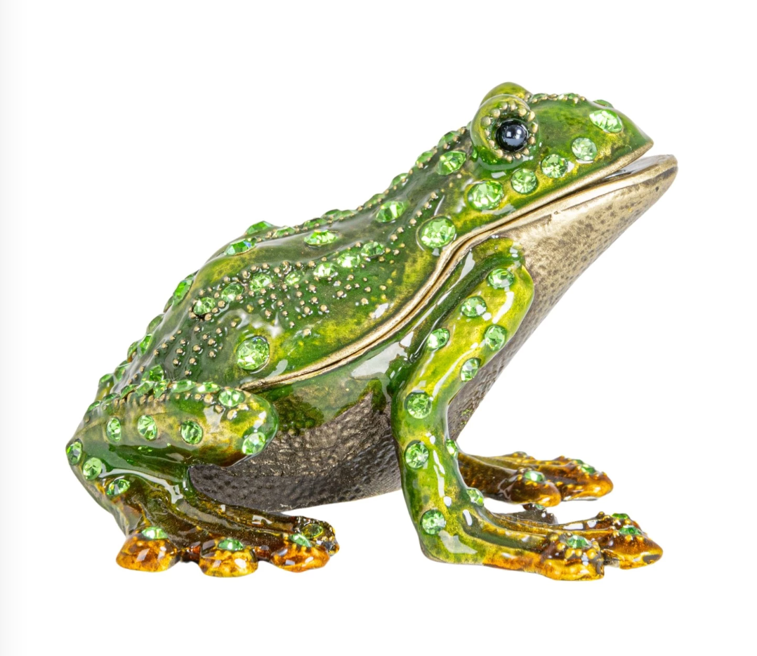 Enamel Metal Frog Trinket Box